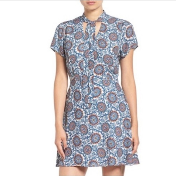 bp Nordstrom Skater style paisley floral print short sleeved short dress size S - Picture 1 of 12